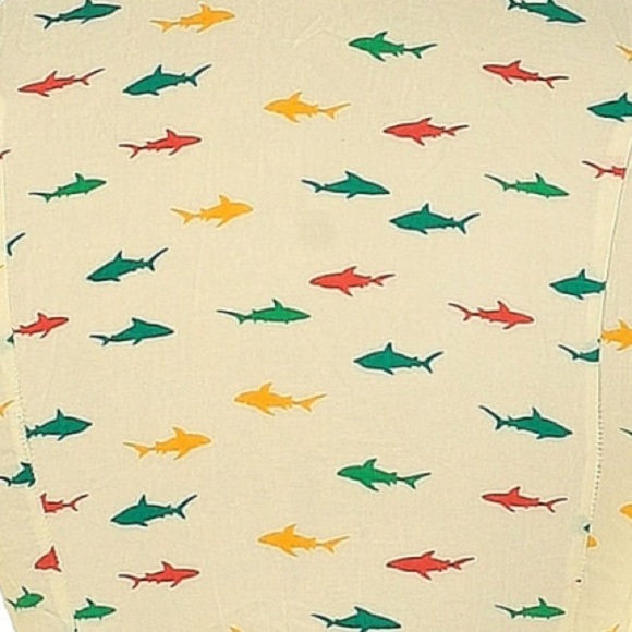 ModCloth Women's Size XXS Rainbow Shark Print Blouse Tie Back Button Down - Picture 6 of 6